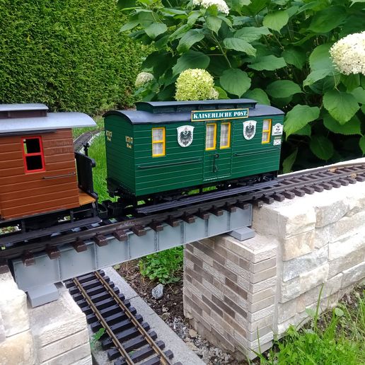 Postwagen Schmalspurwagen 1717K Gartenbahn, LGB kompatibel, K.Sächs.Sts.E.B.