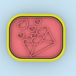 70.jpg STL file cortador de galletas sobre con corazones - cookie cutter envelope with hearts・3D printable model to download