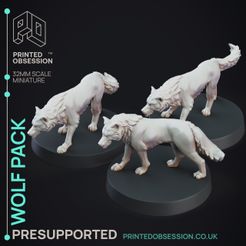 Wolf-pack-4.jpg 3D file Wolf Pack - 3 Models - PRESUPPORTED - 32mm scale・3D printer design to download