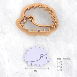 SIZE (W mm) 1.20 2.25 3.30 4.40 Файл STL HEDGEHOG 3 шт - ПОЛИМЕРНЫЕ ГЛИНОРЕЗЫ・Идея 3D-печати для скачивания