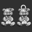 teddy-with-christmas-gift-cnc-model-keychain-2.jpg teddy with christmas gift cnc model keychain