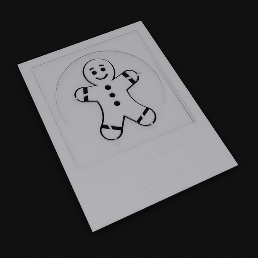 Gingerbread Man Latte Art Card STL – Christmas Coffee Art Machine Template