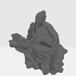 1.png Archivo STL Personaje sentado y bebiendo té Modelo 3D Modelo de impresión 3D・Objeto imprimible en 3D para descargar, theone_x00x