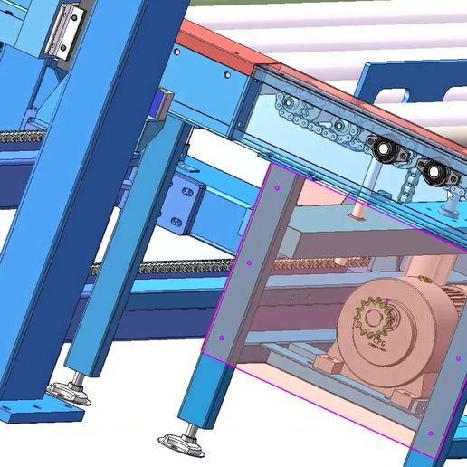 000014.jpg Automatic Pallet Stacker with Roller Conveyor 3D CAD Model