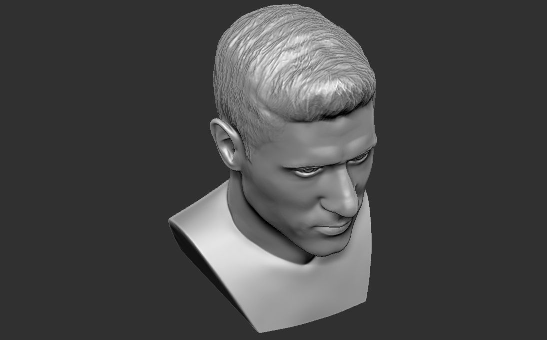 23.jpg Download OBJ file Robert Lewandowski bust for 3D printing • 3D printing object, PrintedReality