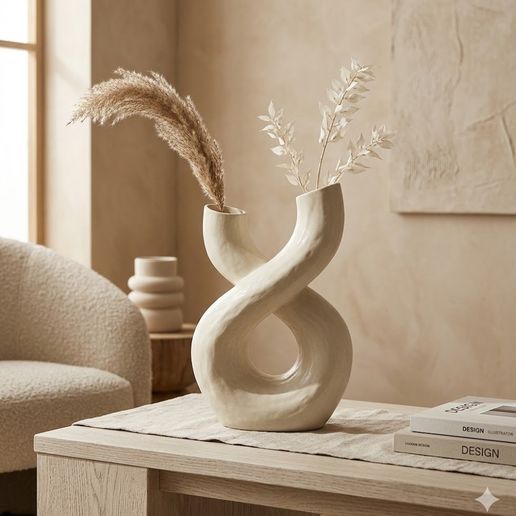 Minimalist Organic Vase - Aesthetic 3D Design