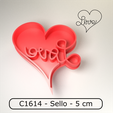 P3D_Cortante_C1614_Sello_LOVE_en_corazon_-5cm.png Cookie stamp / Sello para galletitas - LOVE in heart / LOVE en corazon
