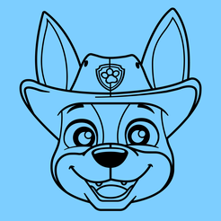 paw-patrol-tracker-blue.png STL file Paw Patrol Tracker Head 2D Wall Decoration・3D printable model to download
