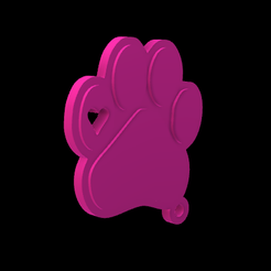 llavero-para-de-perro-v.png STL file Dog paw keychain・3D printing design to download