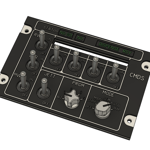 ⬅️ F-16 Cockpit Left Aux Console: CMDS Panel・ STL File for 3D
