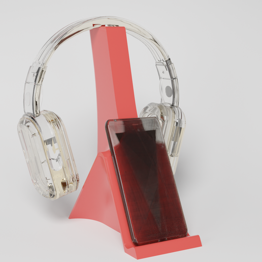 phone and headphone holder 3D model