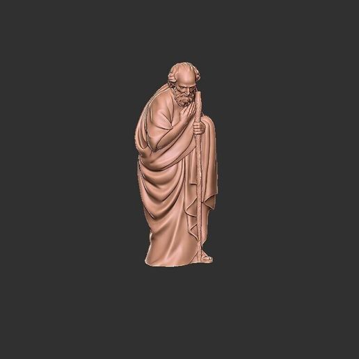 Saint Joseph Praying, — 3D Model for 3D Printing, Nativity scene