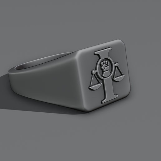War_hammer 40 K Adept Arbites Symbol Ring 3D model