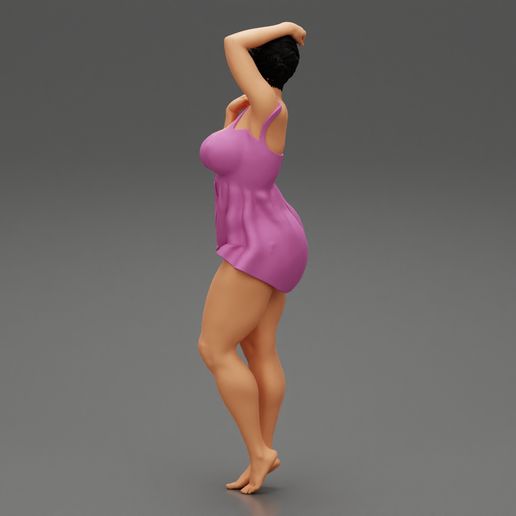 Girl-04.jpg Fichier 3D Femme sexy en chemise de nuit posant Modèle d'impression 3D・Objet pour imprimante 3D à télécharger, 3DGeshaft
