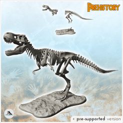 1-PREM.jpg T-Rex dinosaur skeleton with open mouth (1) - High detailed Prehistoric animal HD Paleoart