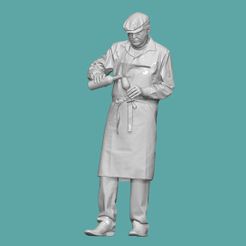 DOWNSIZEMINIS_waiter292a.jpg STL-Datei KELLNER MENSCHEN CHARAKTER・3D-Drucker-Vorlage zum herunterladen