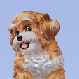qq5.png Счастливый пушистый щенок голдендудля 3D модель - STL, 3MF, OBJ + текстуры