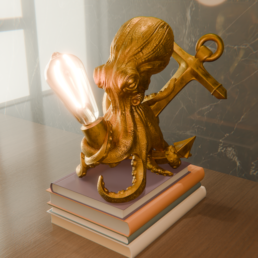 Octopus lamp 3D print model 3D model