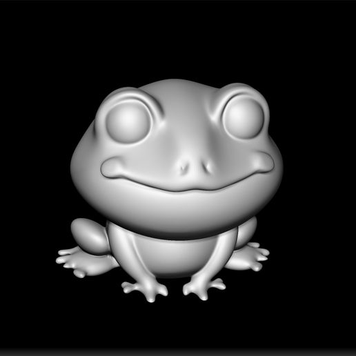 frog_toon_1.jpg Frog Toon Model - Cartoon Frog 3D Print - Cute Frog Design - Frog Character Sculpture - Animated Frog Art