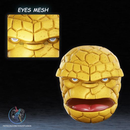 The-Thing-Comics-15-Eyes-Mesh-and-face-mesh.jpg Маска для 3D-принтера "Комическая вещь" STL-файл