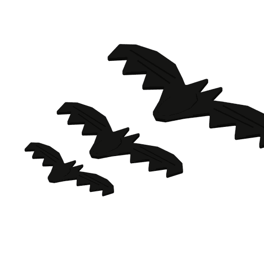 Bat Trio Wall Set – Three Graduated Silhouettes for Halloween & Gothic Decor