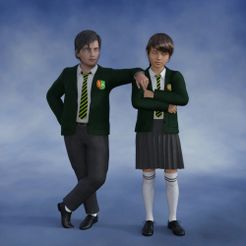sb2.jpg Free 3MF file Boy and Girl - School・Object to download and to 3D print