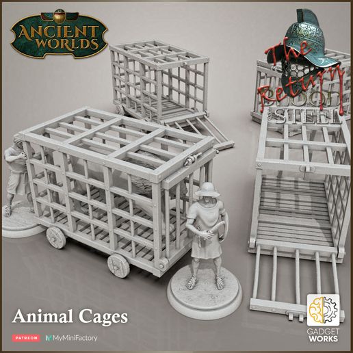 Animal cages with handlers for Gladiator Arena 32mm