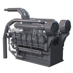 Engine-Low-Poly01.jpg 3D file Engine Low Poly・3D printer design to download