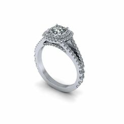 1.jpg Fichier STL Bague à diamant rond Halo R14・Plan pour impression 3D à télécharger