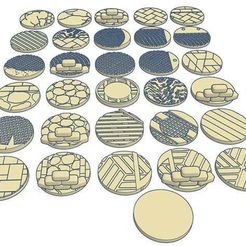 32mmx31.jpg Free STL file 32mm Round Bases (x31) for Warhammer 40k or Dungeons & Dragons tabletop Miniatures・3D print design to download