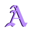 LetteraA.stl LeTTer A (Goth) with added keychain hole