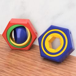 Render_s.jpg Free STL file Hex-Gyroid Fidget Toy・Model to download and 3D print