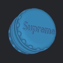 Captura-de-Pantalla-2023-05-28-a-las-2.00.16.jpg STL file BASIC GRINDER SUPREME LOGO 77X77X44 MM PRINT IN PLACE WITHOUT SUPPORTS .GRINDERKING.・3D printable model to download
