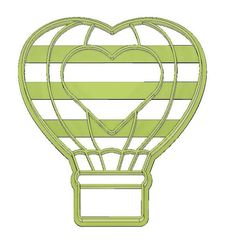 Heart Hot Air Balloon 1 Cookie Cutter .jpg STL file LOVE COOKIE CUTTER,HEART COOKIE CUTTER, HOT AIR BALLOON COOKIE CUTTER,FONDANT CUTTER, HOT AIR BALLOON HEART, HOT AIR BALLOON, LOVE, HEART・Template to download and 3D print