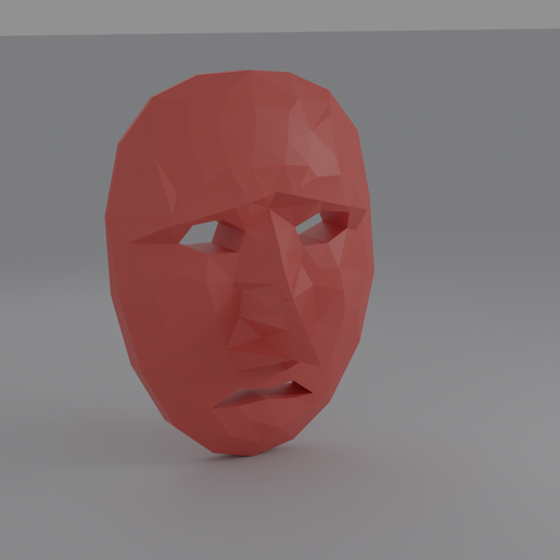 Máscara Tengu low-poly de pared / Low-Poly Tengu Wall Mask