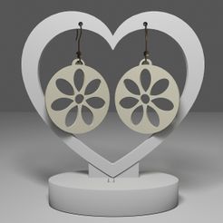 r206.jpg STL file Earrings 206 - Flowers・3D printing design to download