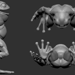 frog_alon_side_up_down.jpg Archivo OBJ Basemesh Toad, bow and arrow・Plan imprimible en 3D para descargar