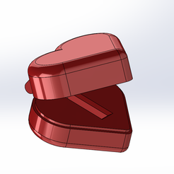 Ringbox-3.png STL file Print in place ring box heart shaped・3D printer model to download