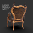 5.png 3D | STL | PRINT | MODEL | CHAIR FOR DOLL | BJD | ARMCHAIR | ROCOCO | INTERIOR | DOLL ROOM | OOAK | RESIN | COLLECTION