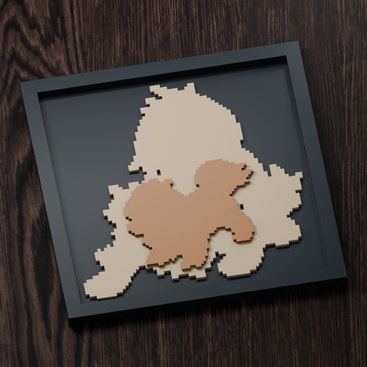 Arcanine Line - Pokemon Silhouette Frame | Gen 4 sprite style | STL