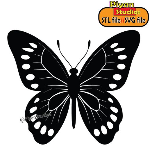 🦋 Butterfly Clipart, svg, stl file・ STL File for 3D printing・Cults