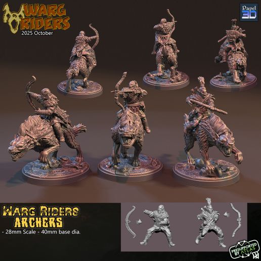 🎲 Warg Rider (Archers)・ STL File for 3D printing・Cults
