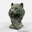 Tiger-Bust-Zbrush-keyshot-2.jpg STL file Tiger Bust sculpture・3D printing template to download