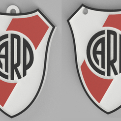 Llaveros-River.png Free STL file River Plate Coat of Arms and Key Ring (CARP)・3D printing template to download