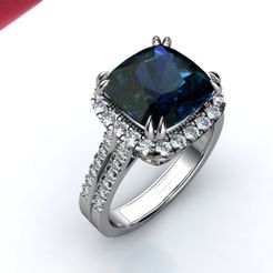 DH-01-72.jpg STL-Datei Saphir Ring・3D-Druckvorlage zum Herunterladen