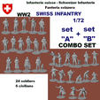 SWISSsetComboorange.png Swiss infantry WW2 COMBO Set A +Set B 1/72 scale