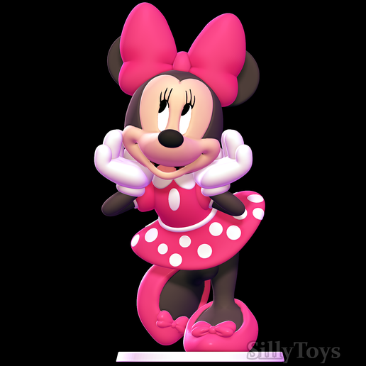 🐁 Minnie Mouse Vestido Polka Rosa・Archivo 3D para Impresión 3D