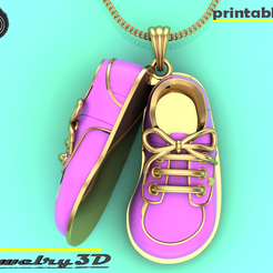 baby_shoes_pendant_enamel.C.png Colgante STL " zapatos de bebé" modelo 3d imprimible