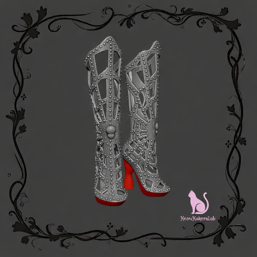 Spider Web Pattern Boots, compatible with Monster High