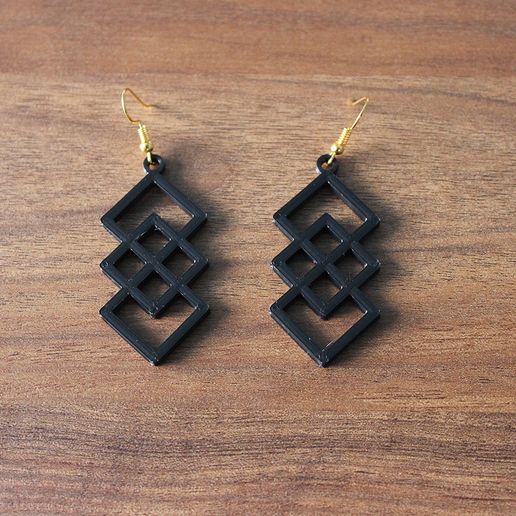 Geometric earrings 2 3D model
